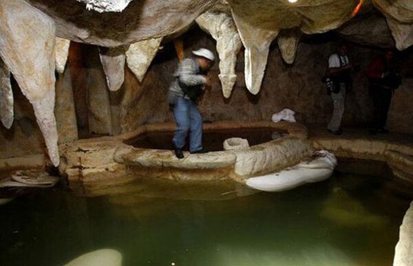 There’s no surprise that there is a grotto with a hot tub